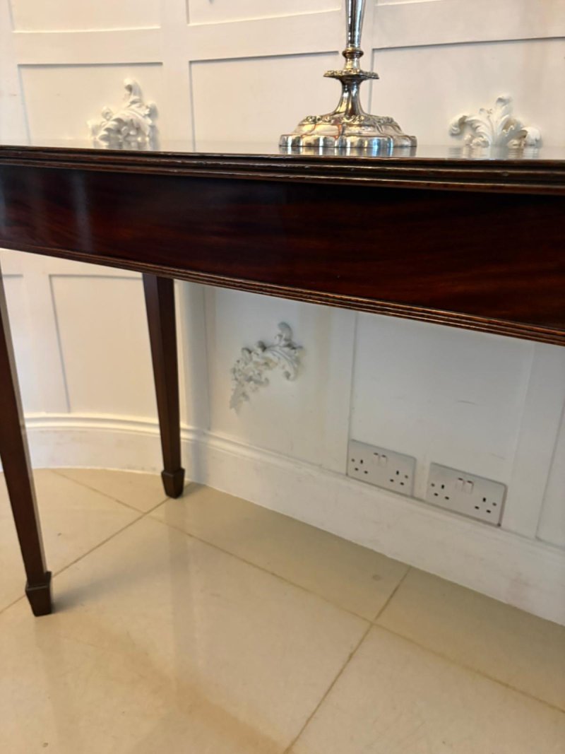 Antique Georgian Mahogany Demi Lune Console Table - Image 6